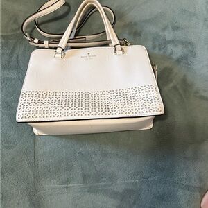 Kate Spade White Satchel with Perforated Design